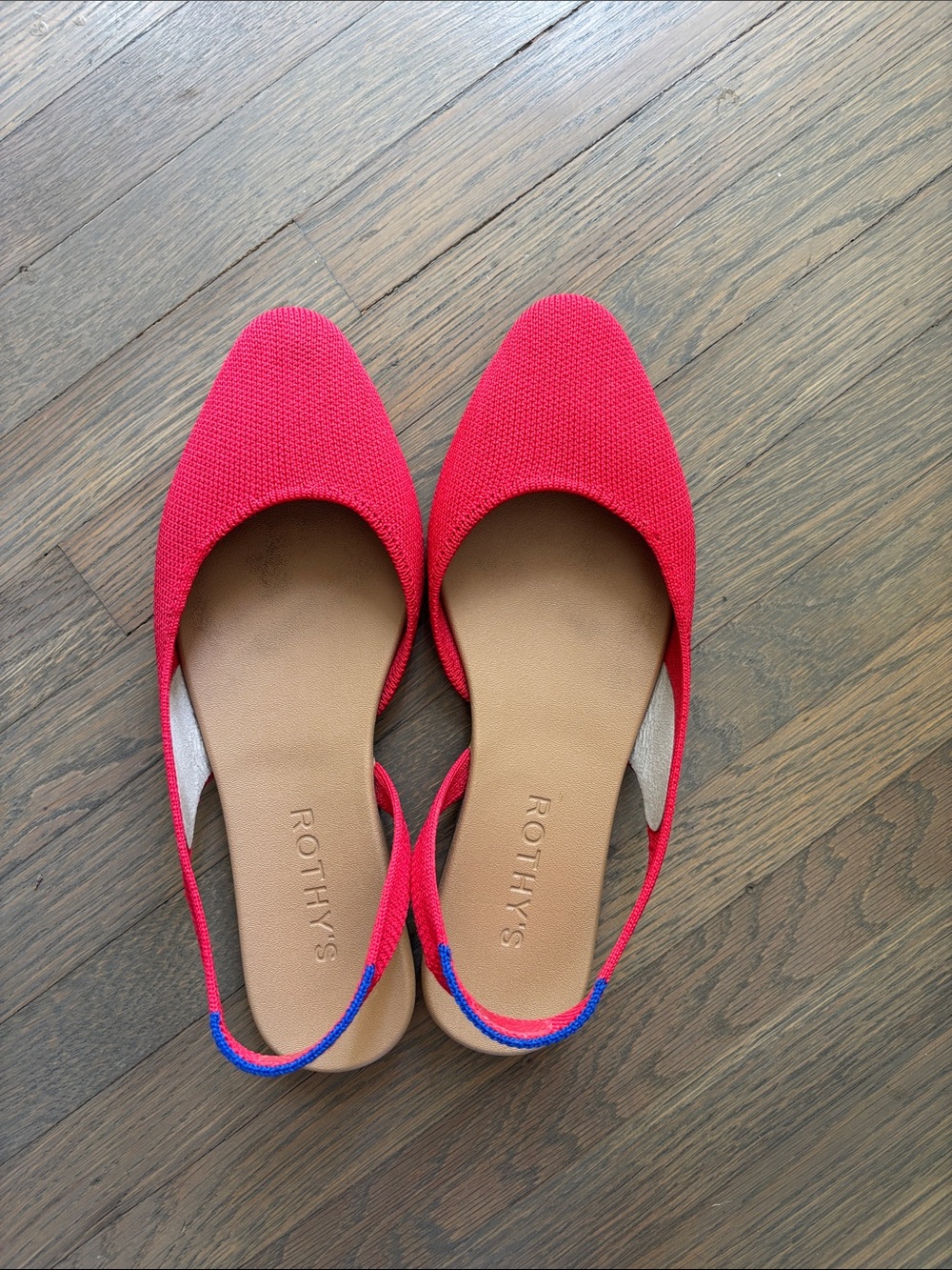 Rothy's Women's Bright Red Knit Slingback Flats